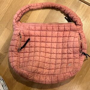 Free People Quilted Coral Shoulder Bag